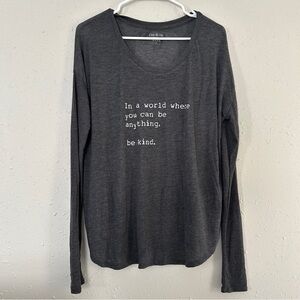 🦋Grey Long Sleeve Soft Comfy Casual Inspirational Long Sleeve Tee Kindness